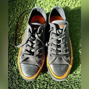 Harley-Davidson Women's Black Canvas Low-Top Sneakers with Orange Trim